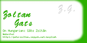 zoltan gats business card